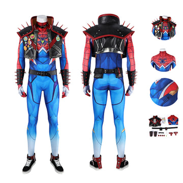 Marvel Rivals Spider Punk Cosplay Costume Halloween Outfits Becostume